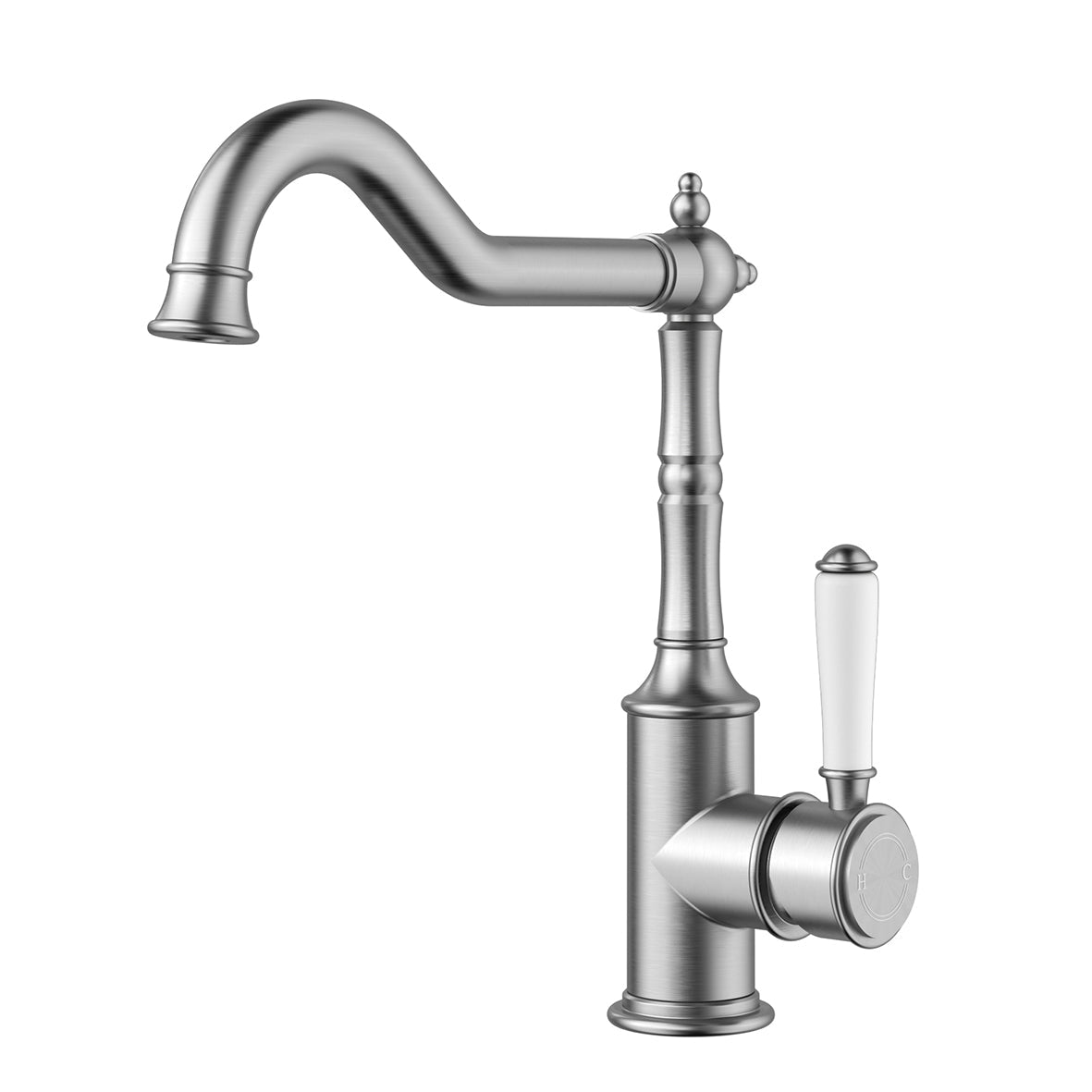 Clasico Sink Mixer Hook Spout - Chrome / Ceramic Handle