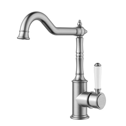 Clasico Sink Mixer Hook Spout - matt-black / Standard Handle