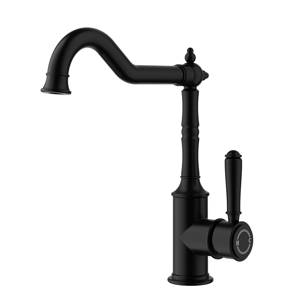 Clasico Sink Mixer Hook Spout - brushed-nickel / Standard Handle