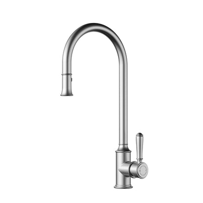Clasico Sink Mixer Pull-Out - matt-black / Ceramic Handle