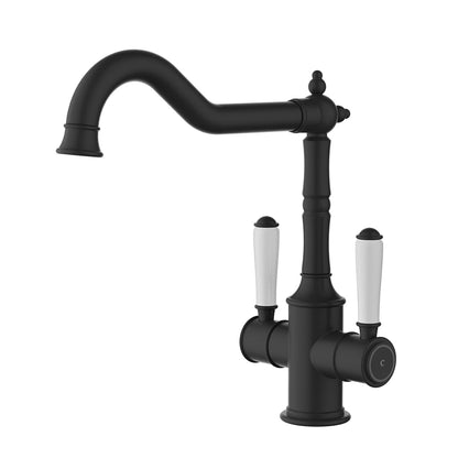 Clasico Sink Mixer Twin Handle / Ceramic Handle - brushed-nickel
