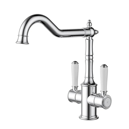 Clasico Sink Mixer Twin Handle / Ceramic Handle - Chrome