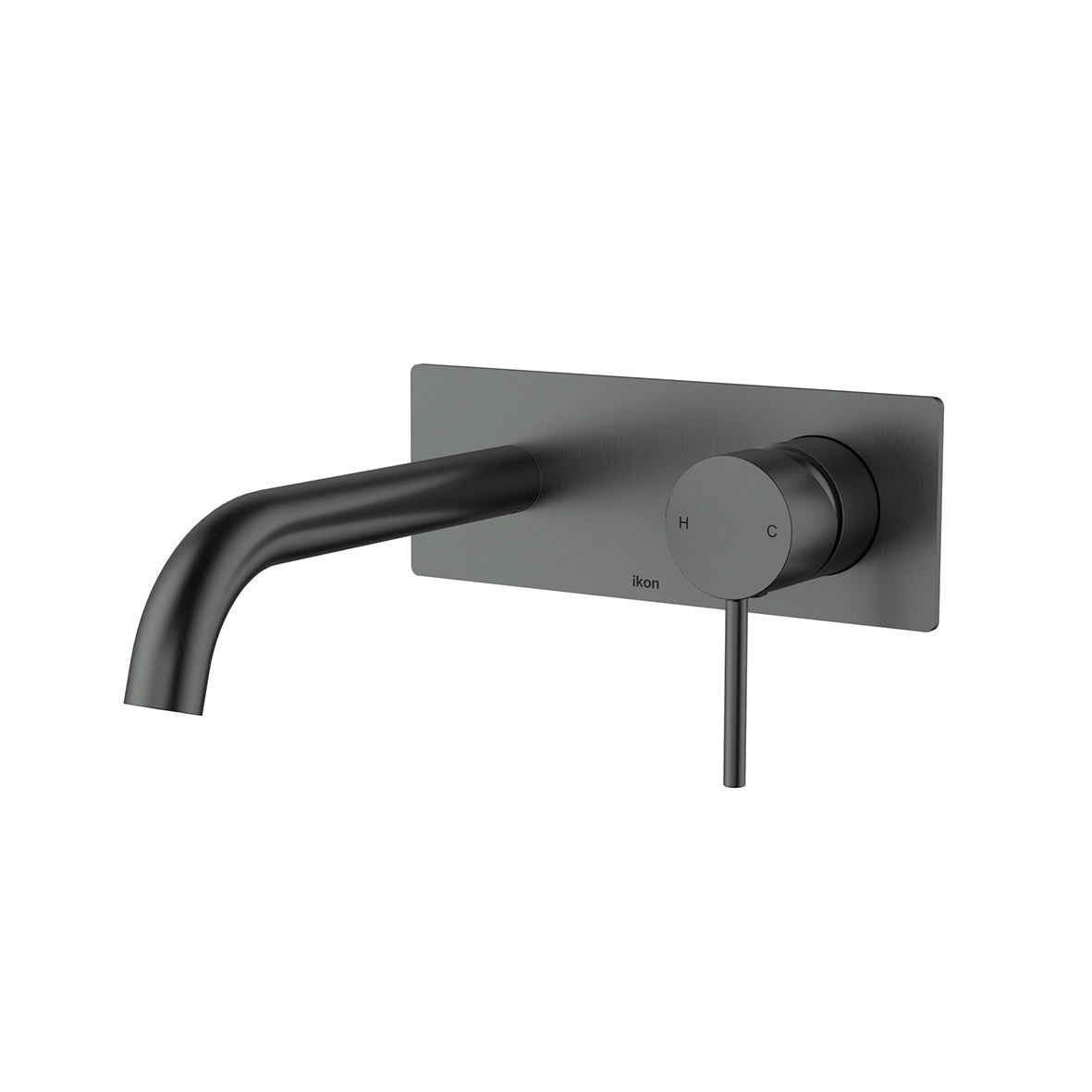 Hali Wall Mixer Basin Curved Spout - Gun Metal