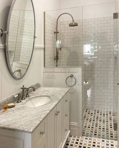 Coventry 120 x 55 Single Bowl Satin White Vanity with Real Marble Top & Ceramic Undercounter Basin