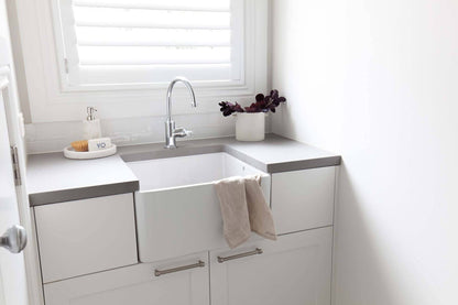 Novi 50 x 46 Fine Fireclay Gloss White Farmhouse Butler Sink
