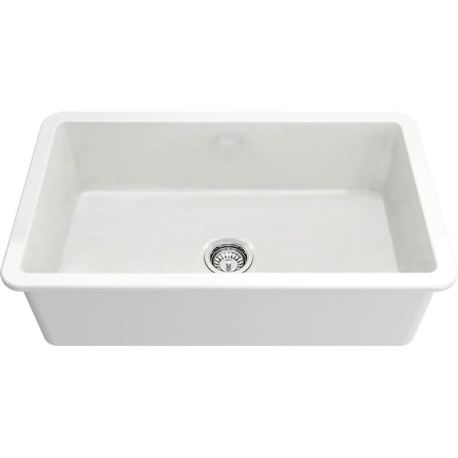 Turner Hastings CU813FSMWOF Cuisine Single Bowl  Fireclay Sink with Overflow