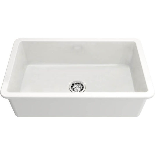 Turner Hastings CU813FSMWOF Cuisine Single Bowl  Fireclay Sink with Overflow