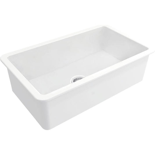 Turner Hastings CU81FSOF Cuisine Single Bowl  Fireclay Sink with Overflow