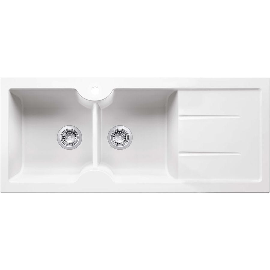 Turner Hastings CUD116FSRHD Cuisine Double Bowl  Fireclay Sink with Taphole