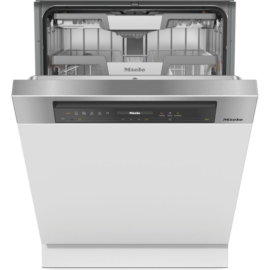 Miele G7609SCiXXLCLST CleanSteel Semi-Integrated Dishwasher with AutoDos