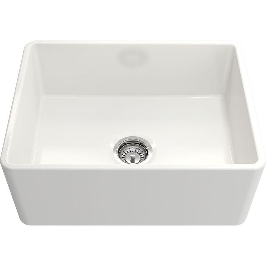 Turner Hastings NO60FSOF Novi Single Bowl  Fireclay Sink with Overflow