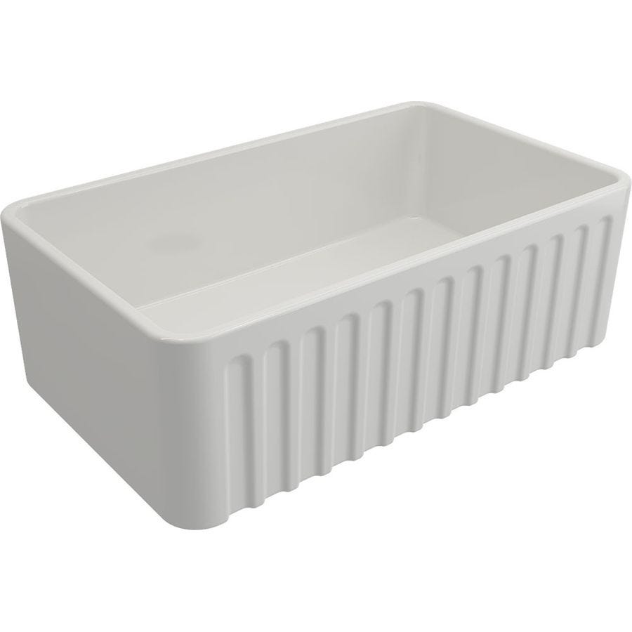 Turner Hastings NO753FSMWOF Novi Single Bowl  Fireclay Sink with Overflow