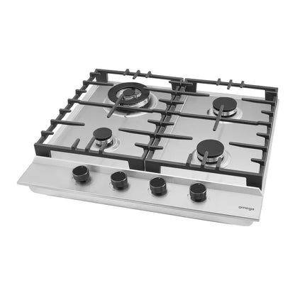 Omega 60cm Gas Cooktop, Stainless Steel