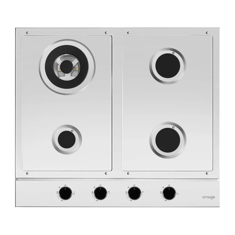 Omega 60cm Gas Cooktop, Stainless Steel