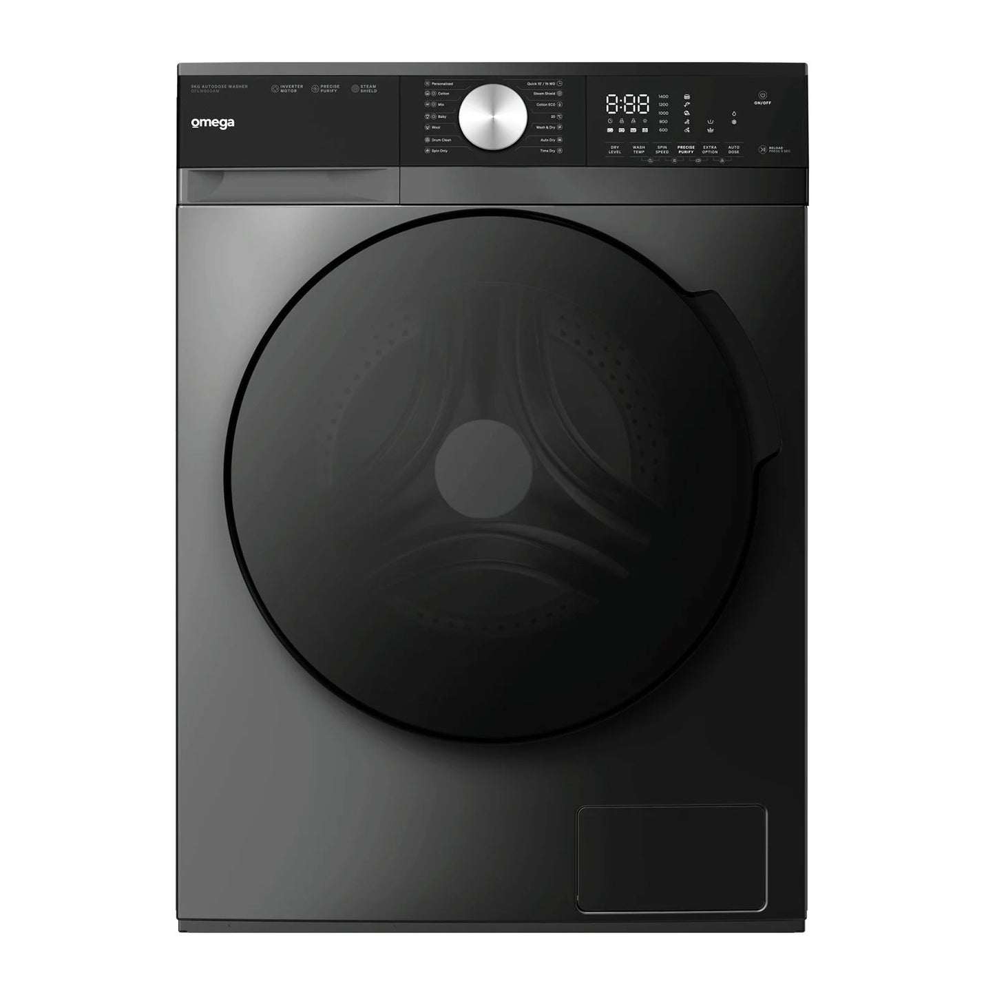 Omega 9kg Auto Dose Front Load Washing Machine