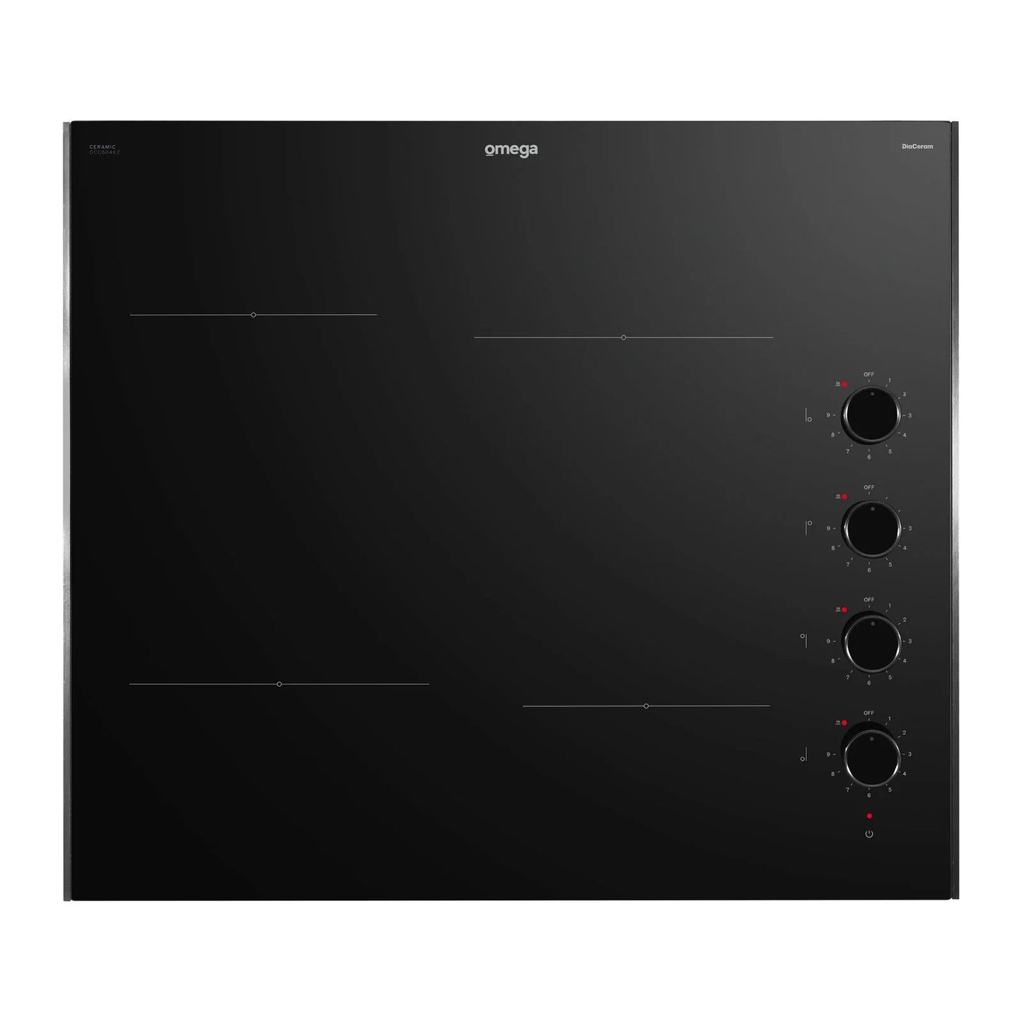 Omega  60cm Ceramic Cooktop, Knob Controls
