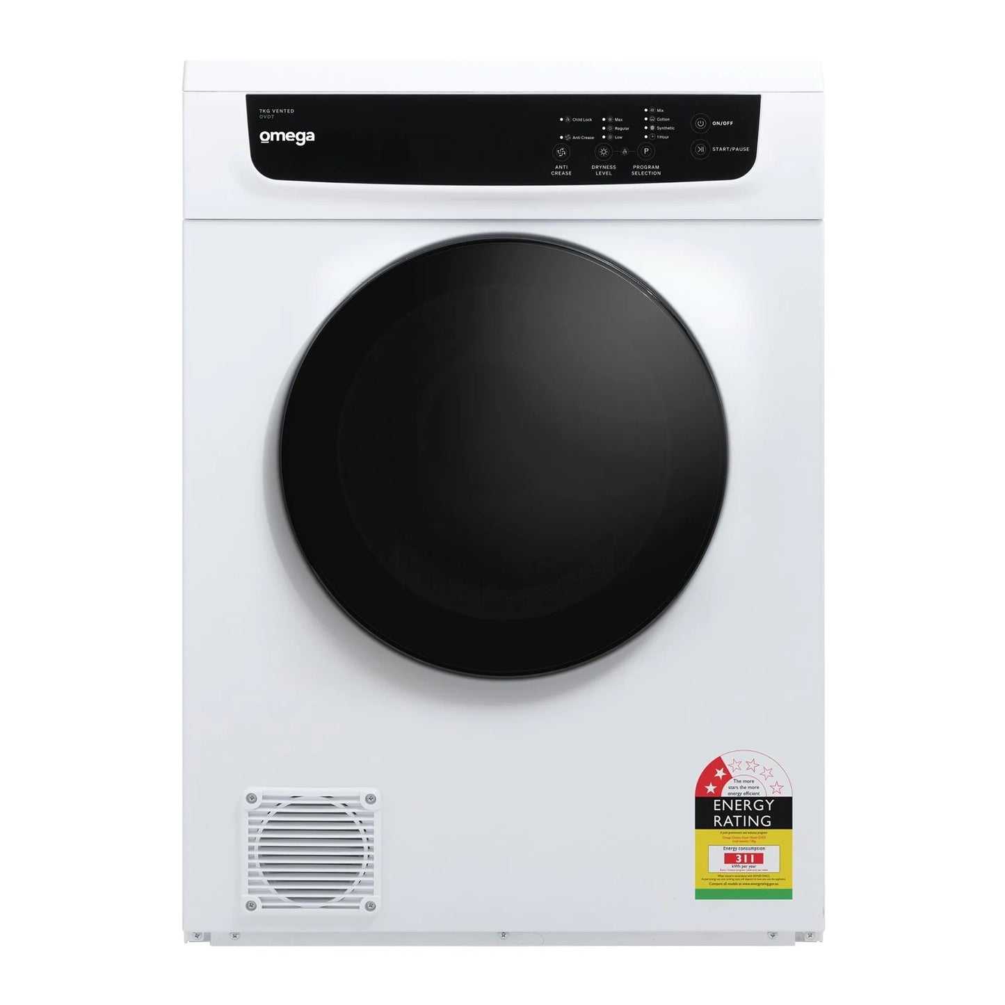 Omega 7kg Vented Clothes Dryer