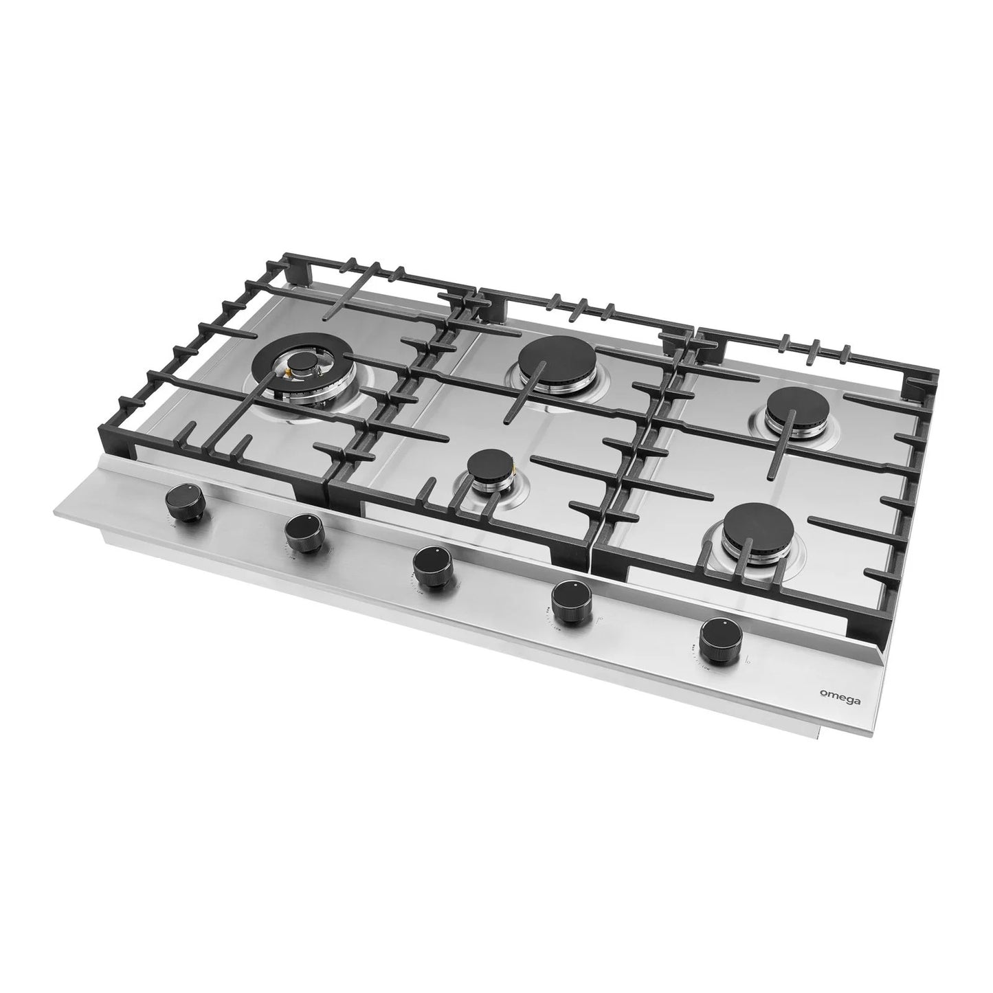 Omega 90cm Gas Cooktop, Stainless Steel