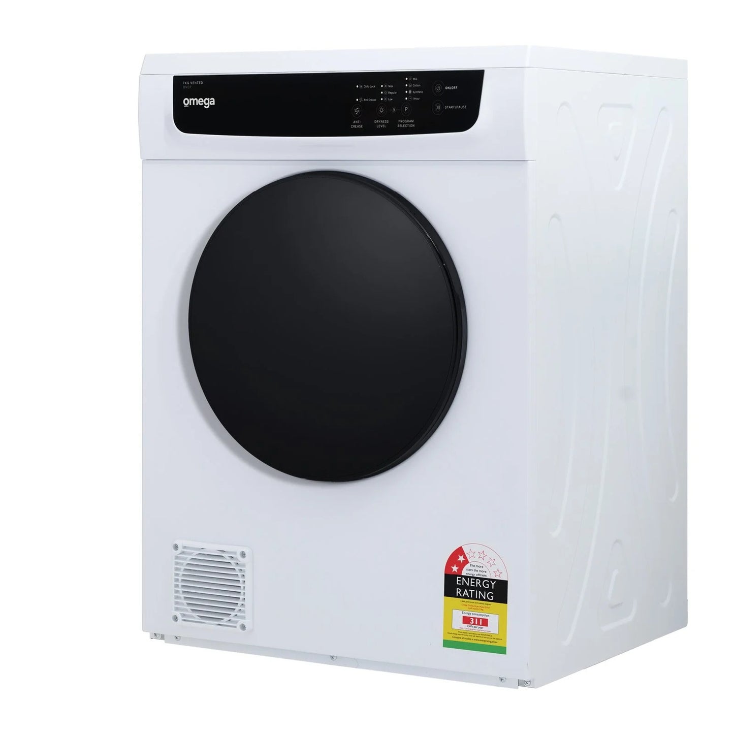 Omega 7kg Vented Clothes Dryer