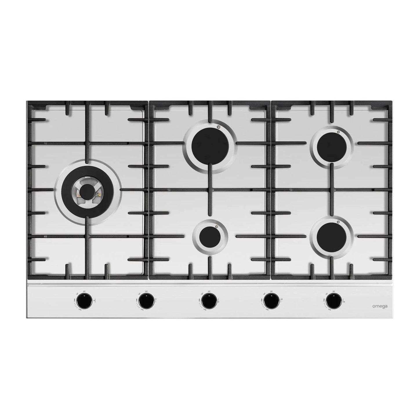 Omega 90cm Gas Cooktop, Stainless Steel