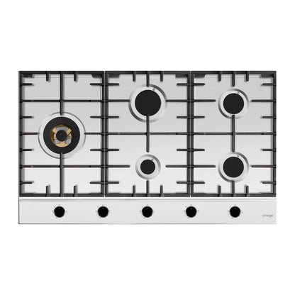 Omega  90cm Gas Cooktop, Stainless Steel