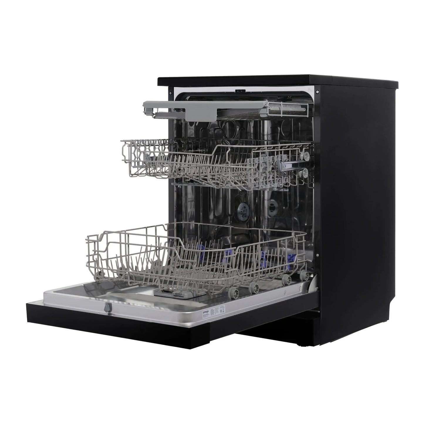 Omega 60cm Freestanding Dishwasher, Black Stainless Steel