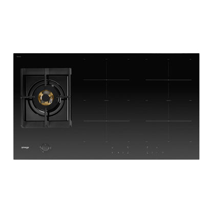 Omega 90cm Hybrid Cooktop, Gas & Induction