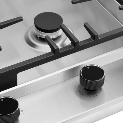 Omega 90cm Gas Cooktop, Stainless Steel