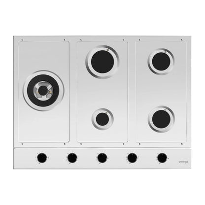 Omega 70cm Gas Cooktop, Stainless Steel