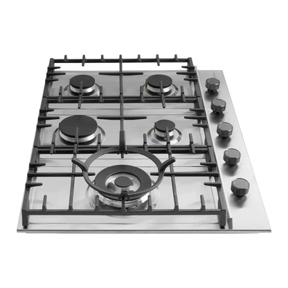Omega 70cm Gas Cooktop, Stainless Steel