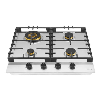 Omega  60cm Gas Cooktop, Stainless Steel