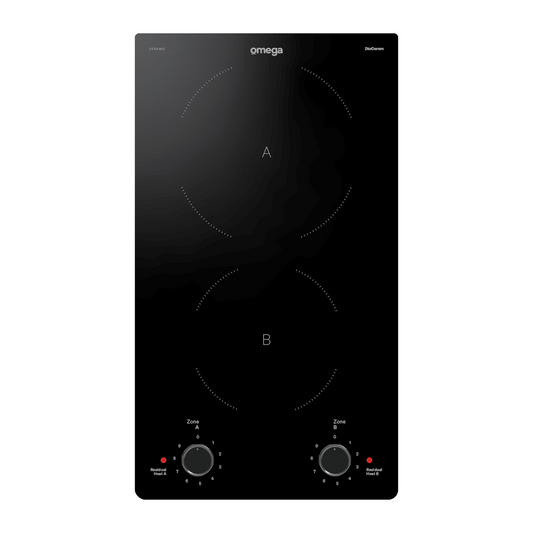 Omega 30cm Ceramic Cooktop, Knob Controls