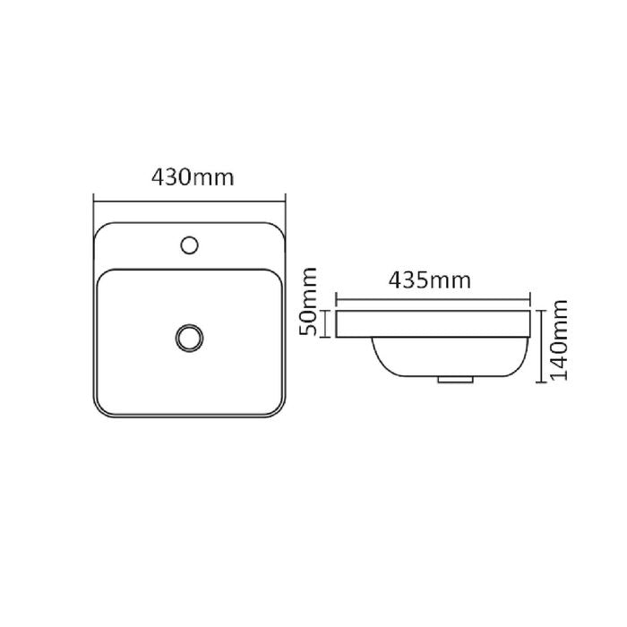 Inspire Inset Basin Square 430 x 435