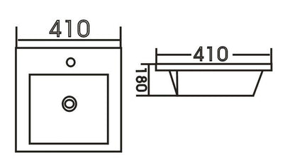 Inspire Inset Square Basin 410 x 410