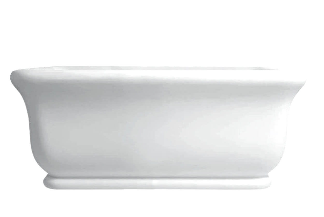 Kirkham 160 x 85 TitanCast Solid Surface Freestanding Bath - Gloss White