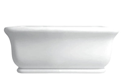 Kirkham 160 x 85 TitanCast Solid Surface Freestanding Bath - Gloss White