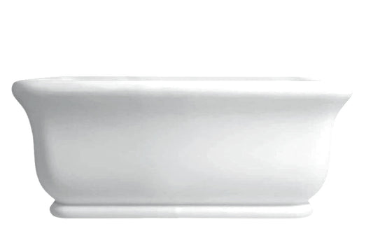 Kirkham 160 x 85 TitanCast Solid Surface Freestanding Bath - Gloss White