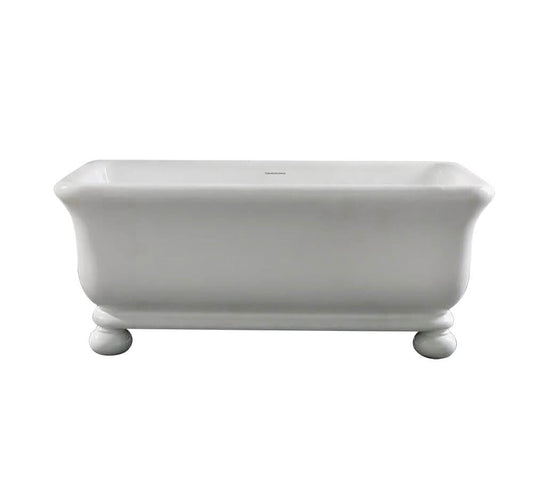 Kirkham 180 x 84 TitanCast Solid Surface Bath With Ball Feet - Gloss White
