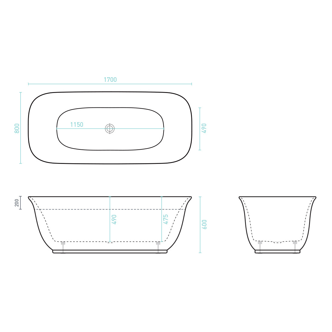 Decina Lola 1700  Freestanding Bath
