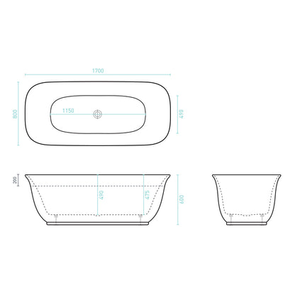 Decina Lola 1700  Freestanding Bath