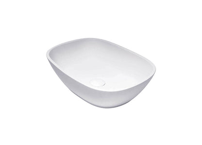 Maldon 49 x 35 TitanCast Solid Surface Above Counter Basin - Satin Silk White