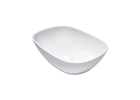 Maldon 49 x 35 TitanCast Solid Surface Above Counter Basin - Satin Silk White