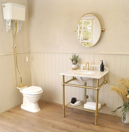 Mayer Basin Stand With 75 x 55 Real Carrara Marble Top