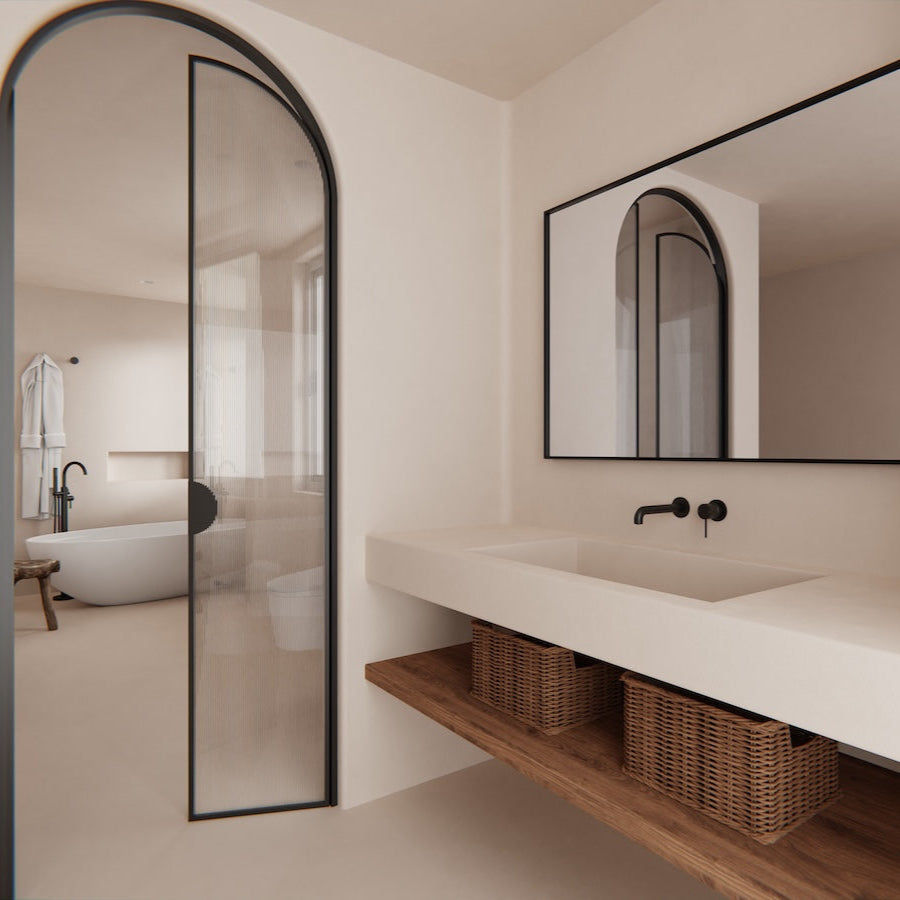 Nero Mecca Wall Mixer Set Basin/Bath Separate Backplates 185mm