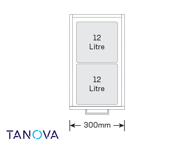 Tanova Flex Waste Bin System - 300mm