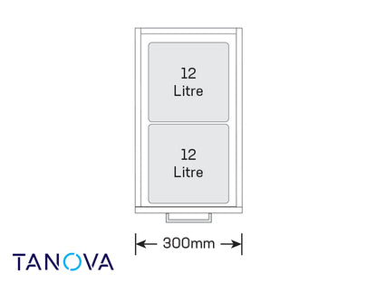 Tanova Flex Waste Bin System - 300mm