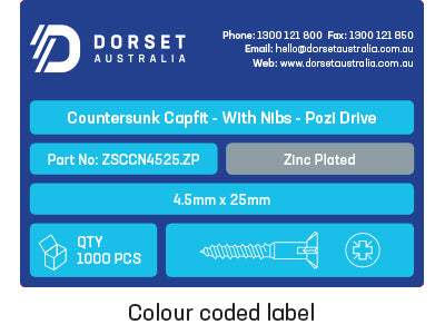 Countersunk Chipboard Capfit Screw with Nibs