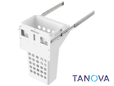 450mm Tanova Simplex Soft Close Plastic Laundry Bucket - 1 X 36L - White
