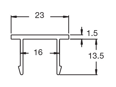 Aluminium Partition Extrusion Snap-In Profile