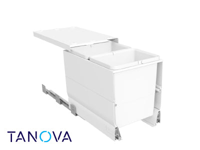 350mm Tanova Designer Series Soft Close High Side Waste Bin System - 2 X 18L
